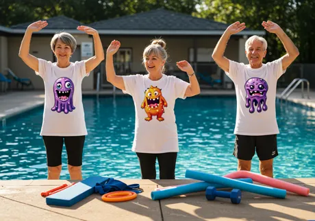 Equipos de natación y gimnasia acuática para mayores